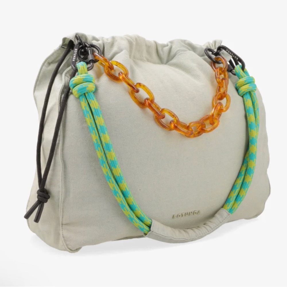 Rotunda Sant Hobo Bag in Light Denim with Paracord and Chain Straps